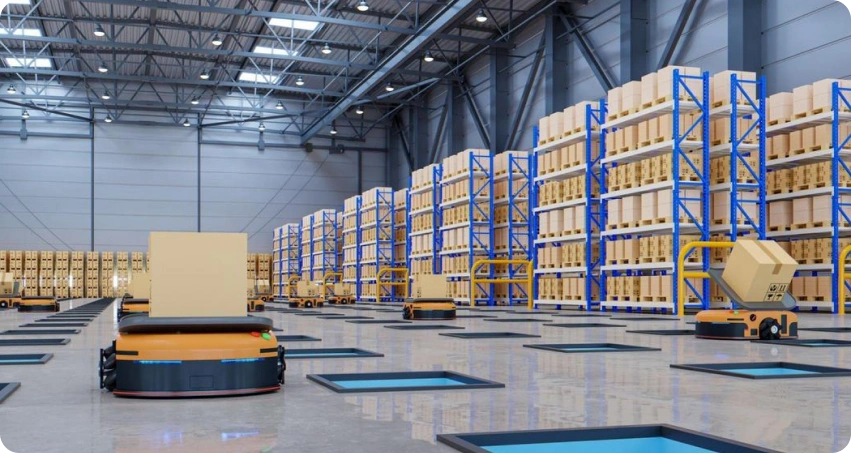 Smart warehouse with automation system for inventory storage