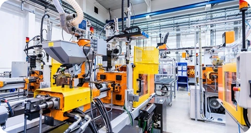 Advanced manufacturing equipment in industrial automation plant